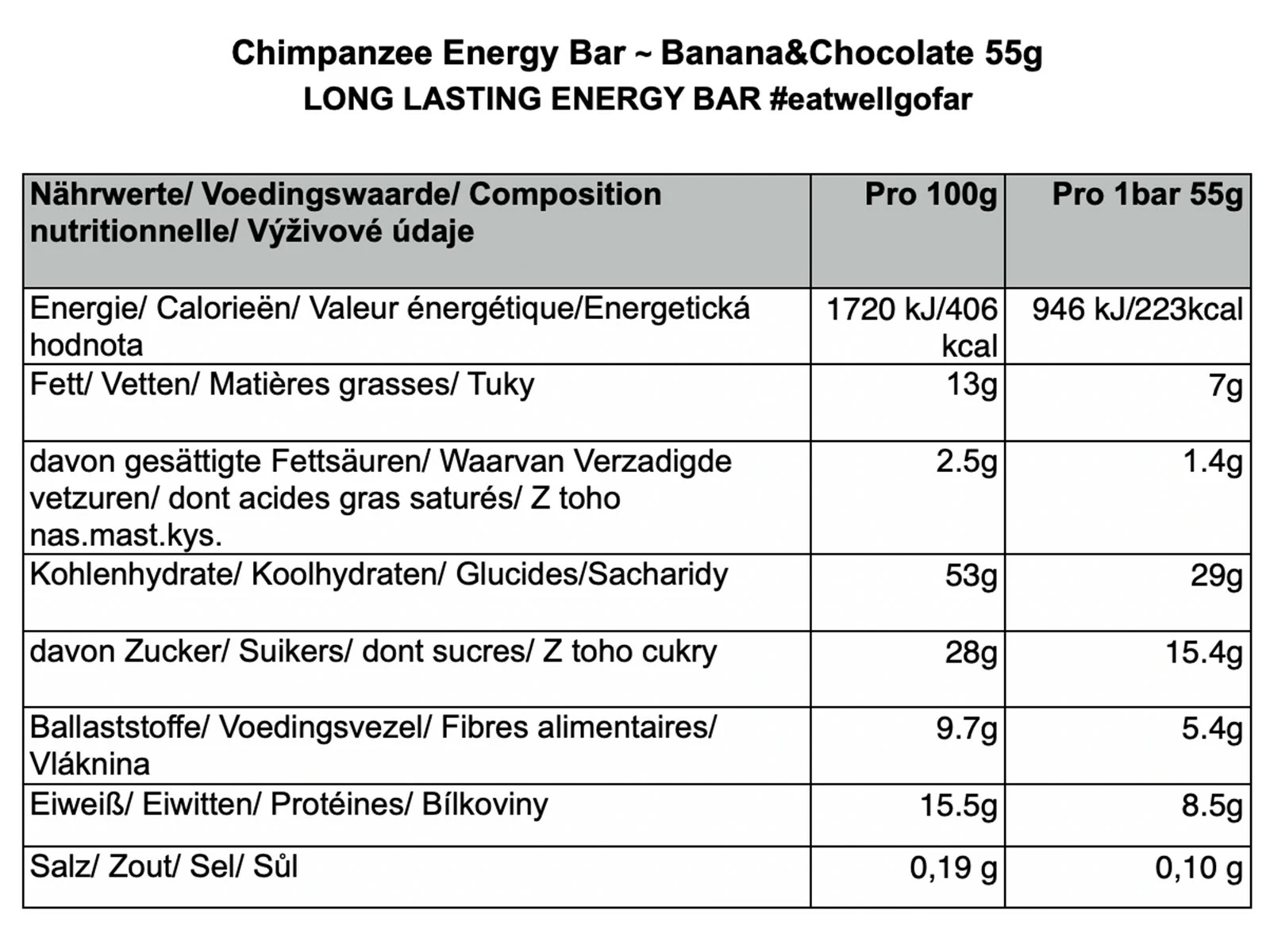 Chimpanzee Nutrition CHIMPANZEE Barre énergétique Banane Chocolat - 65g – Image 2