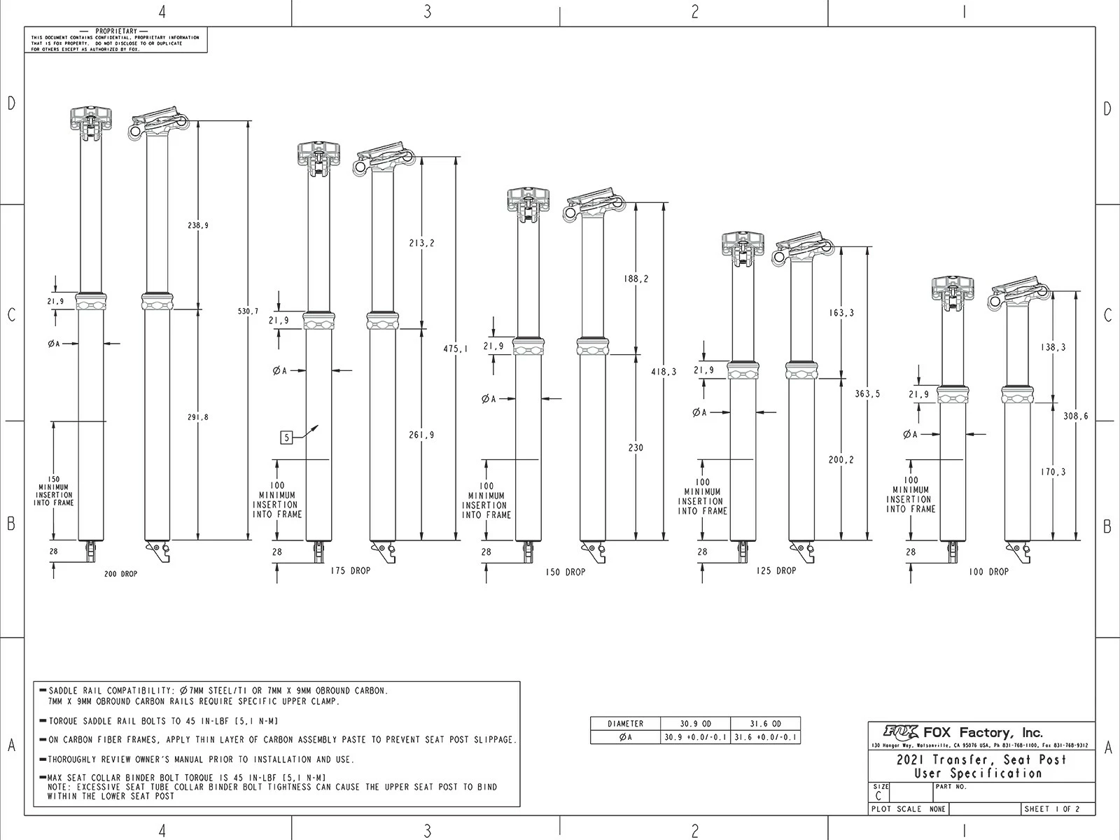 FOX FACTORY FOX Transfer Factory Tige De Selle Télescopique 2023 Câble Interne 125mm ⌀31,6mm 364mm – Image 6