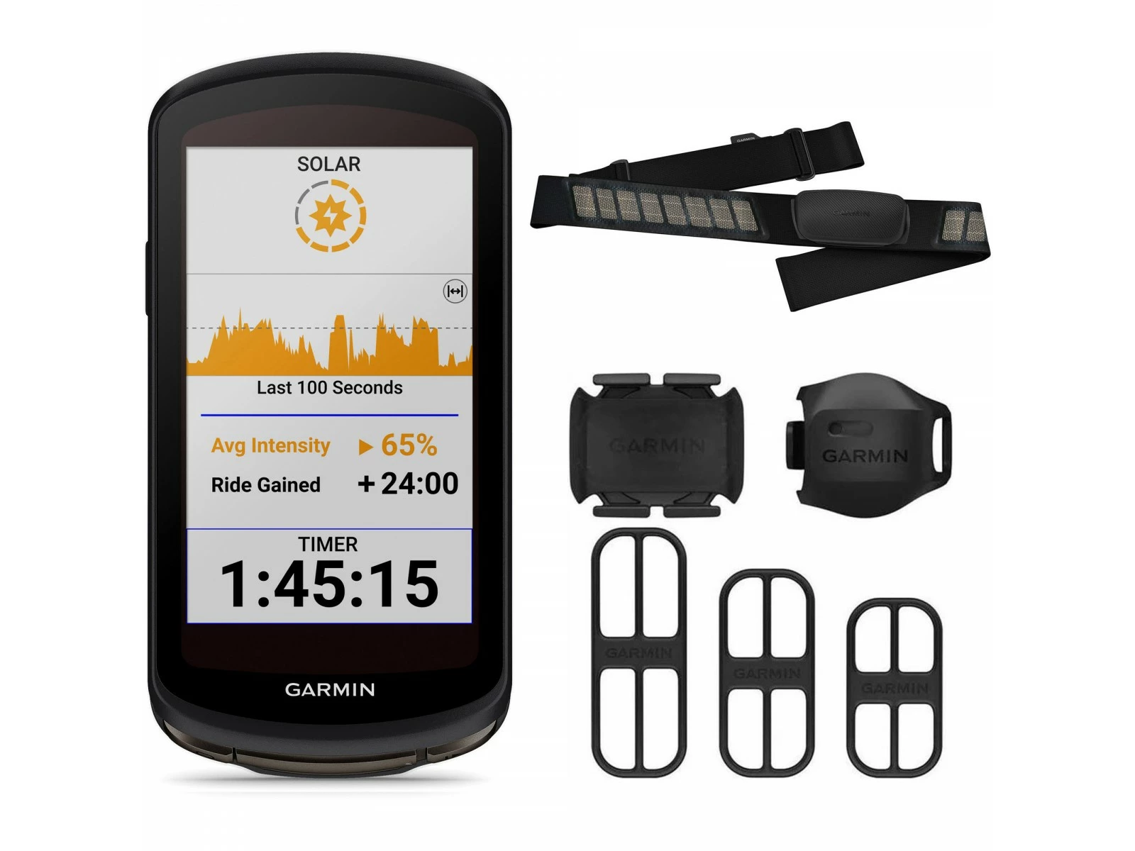 GARMIN Edge 1040 Solar Bundle GPS Solaire + Capteurs Cardio/cadence/vitesse