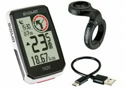 SIGMA Compteur ROX2.0 GPS Blanc Support Cintre