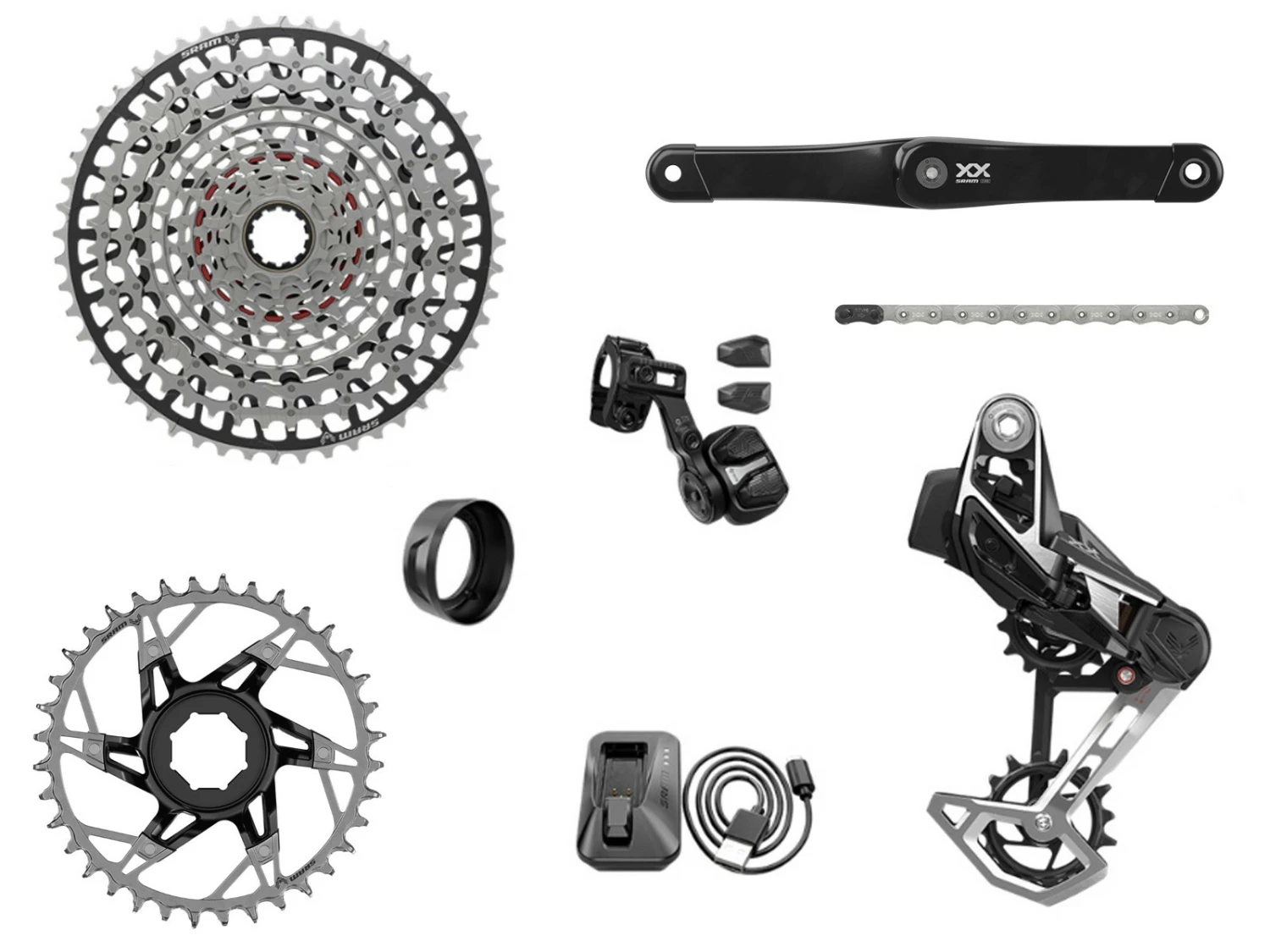 SRAM Groupe Complet XX T-TYPE EAGLE Brose E-VTT 104 BCD 12v 36 Dents 10-52